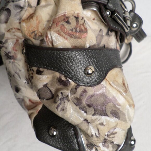 Wilsons Leather Floral Fabric Medium Sz Shoulder Bag - Picture 9 of 12